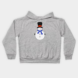 Snowman with top hat Kids Hoodie